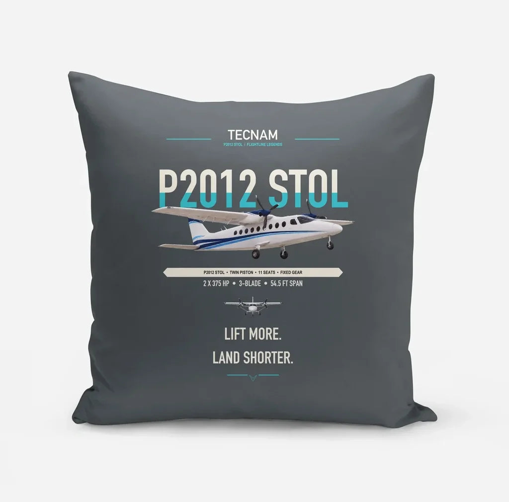 Tecnam P2012 STOL design on gray pillow