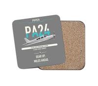 Thumbnail for Piper PA-24-250 Comanche 250 design on gray 1 piece coaster