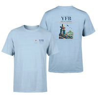 Thumbnail for Iqaluit Airport (YFB) design printed on light blue double-side t-shirt