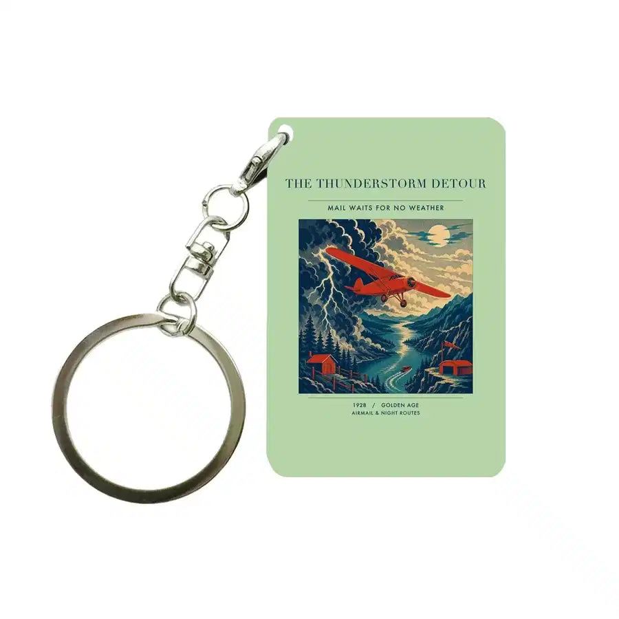 VINTAGE G4148 - The Thunderstorm Detour - Designed Key Chain design on lightgreen