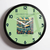 Thumbnail for VINTAGE G4007 - The First Passenger - Designed Wall Clocks design on lightgreen framed