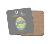 Thumbnail for Montpellier–Méditerranée Airport (MPL) design on gray 1 piece coaster