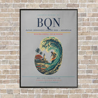 Thumbnail for Rafael Hernández Airport BQN — Aguadilla vertical canvas print - framed - light gray background