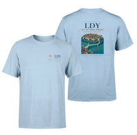 Thumbnail for City of Derry Airport (LDY) design printed on light blue double-side t-shirt