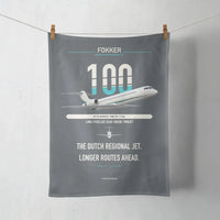 Thumbnail for Fokker 100 design on gray towel