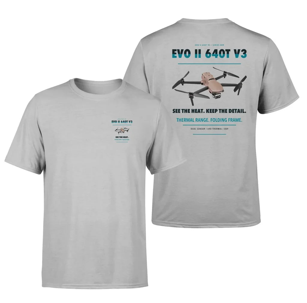 Autel EVO II Dual 640T V3 design on light gray t shirt