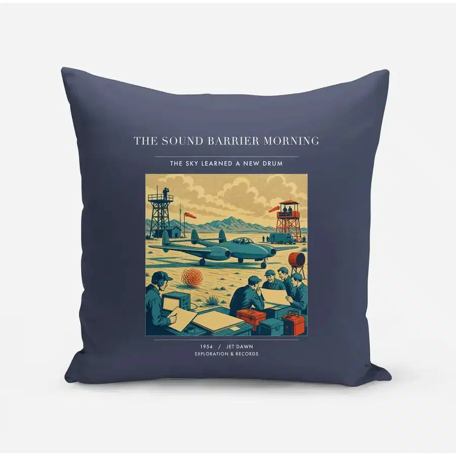 VINTAGE G4459 - The Sound Barrier Morning - Designed Pillows design on navyblue