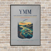 Thumbnail for Fort McMurray International Airport YMM vertical canvas print - framed - light gray background