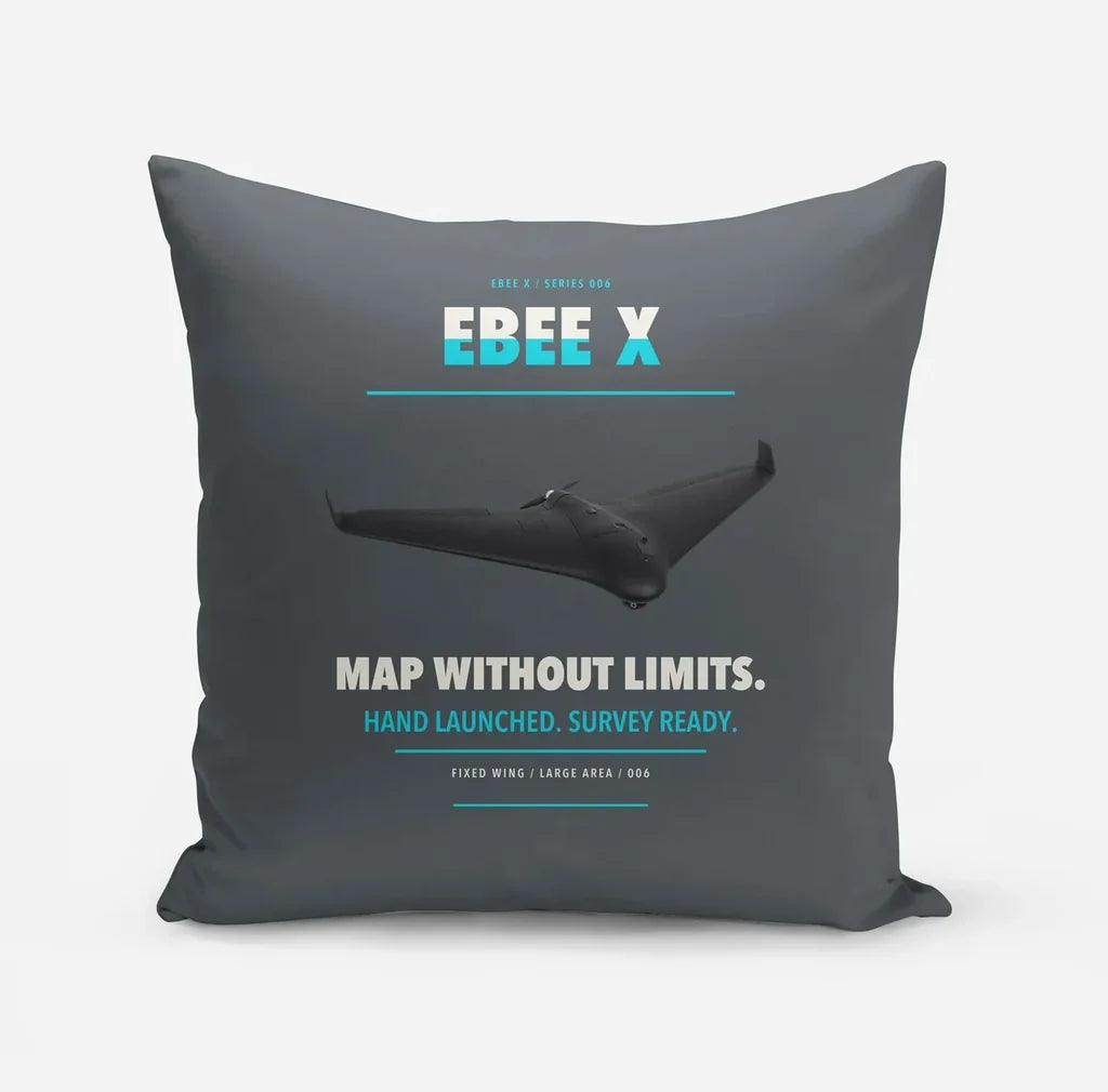 AgEagle eBee X design on gray pillow
