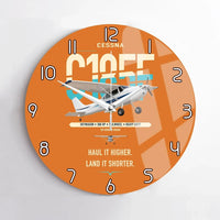 Thumbnail for Cessna A185F Skywagon design on orange no frame wall clock