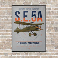 Thumbnail for Royal Aircraft Factory S.E.5a vertical canvas print - framed - light gray background