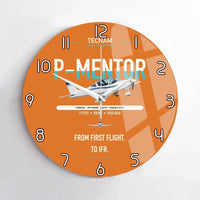 Thumbnail for Tecnam P-Mentor design on orange no frame wall clock