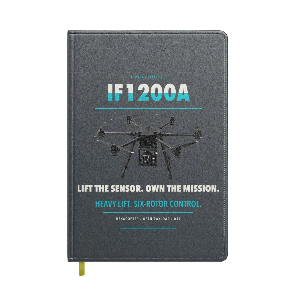 Inspired Flight IF1200A design on gray notebook