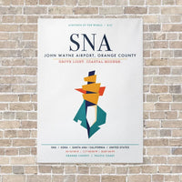 Thumbnail for John Wayne Airport, Orange County SNA vertical canvas print - no frame - white background