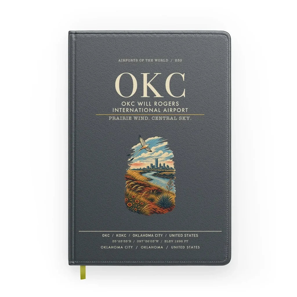 OKC Will Rogers International Airport (OKC) design on gray notebook