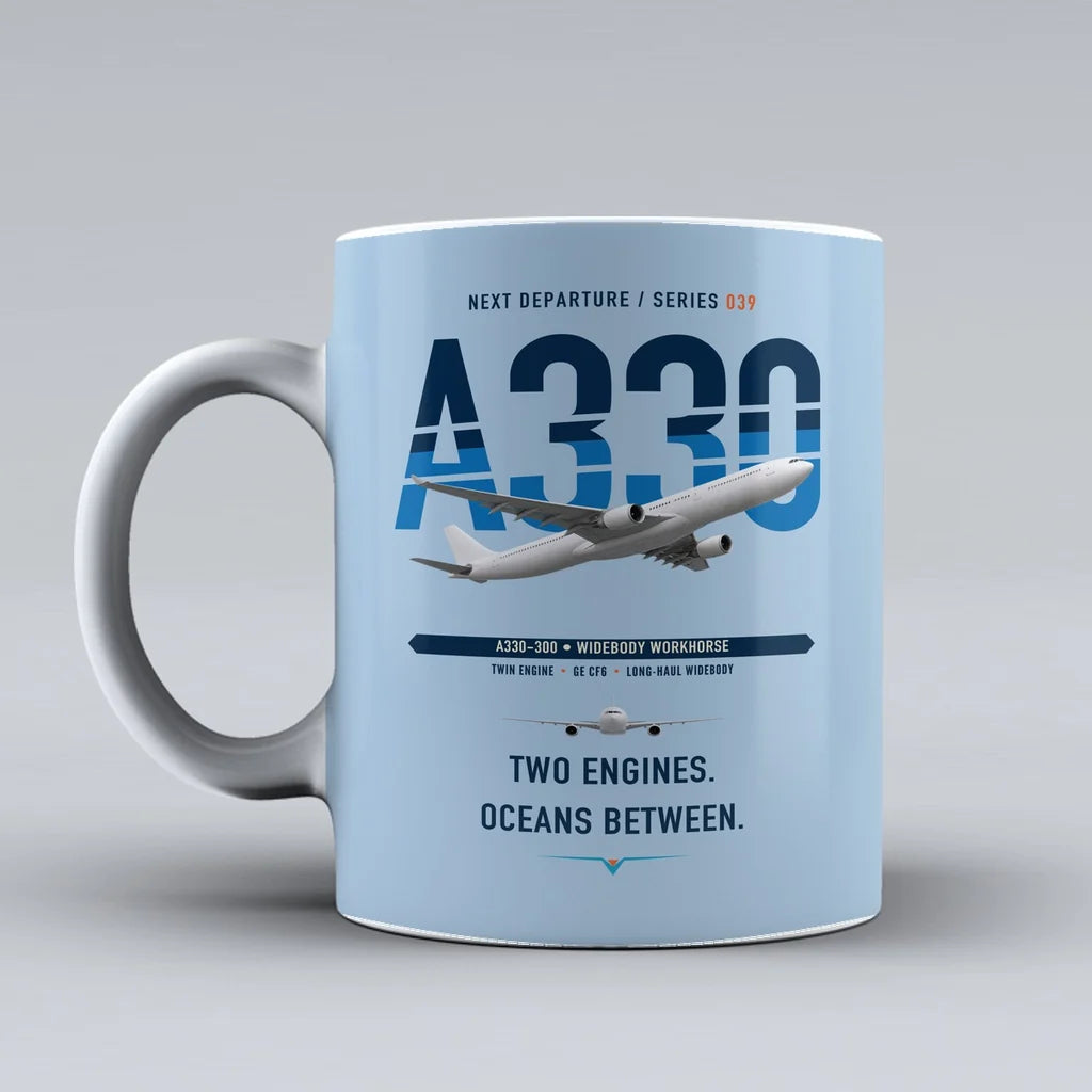 A330-300 Mug design on light blue airbus