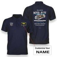 Thumbnail for M250-B17F design on navy blue polo with custom name badge
