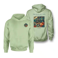 Thumbnail for VINTAGE G4137 - The Hangar Cats - Double-Side Hoodie design on lightgreen double side