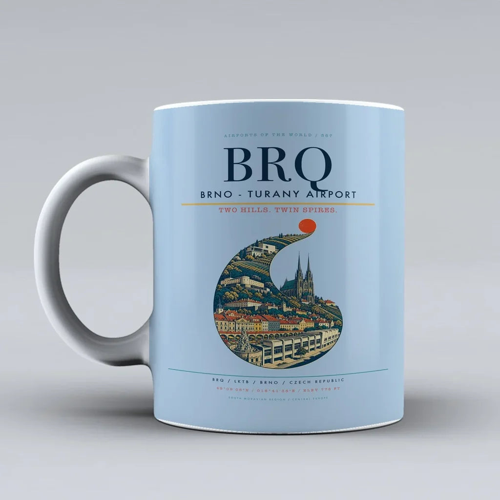 Brno - Turany Airport BRQ Mug - Light Blue