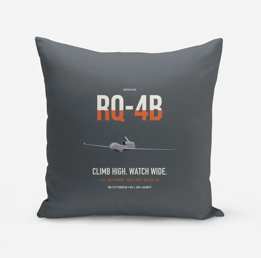 RQ-4B Global Hawk design on gray pillow