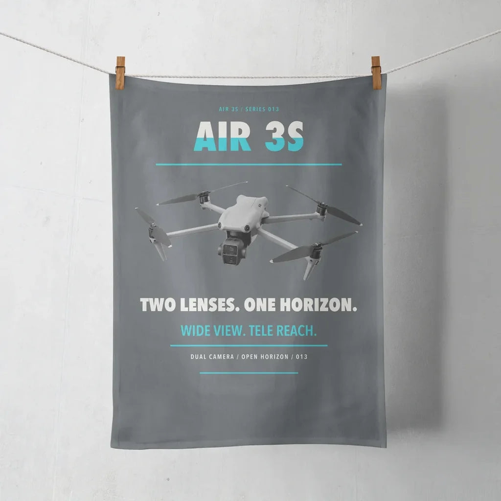 DJI Air 3S design on gray towel