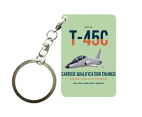 Thumbnail for T-45C Goshawk design on light green designed key chain, double-side print