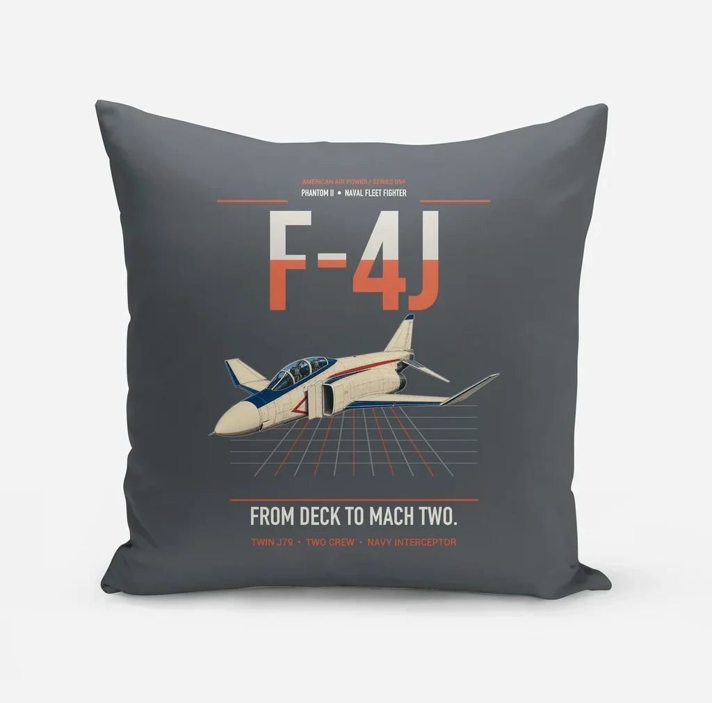 F-4J Phantom II design on gray pillow