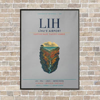 Thumbnail for Līhuʻe Airport LIH vertical canvas print - framed - light gray background