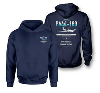 Thumbnail for Piper PA-44-180 Seminole design on navy blue double-side hoodie, double-side print