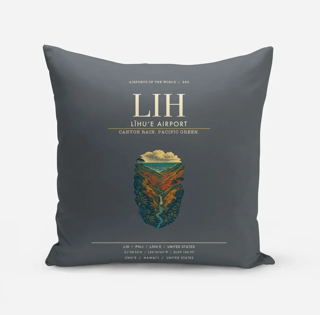 Līhuʻe Airport (LIH) design on gray pillow