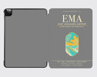 Thumbnail for East Midlands Airport (EMA) design on gray ipad tablet case