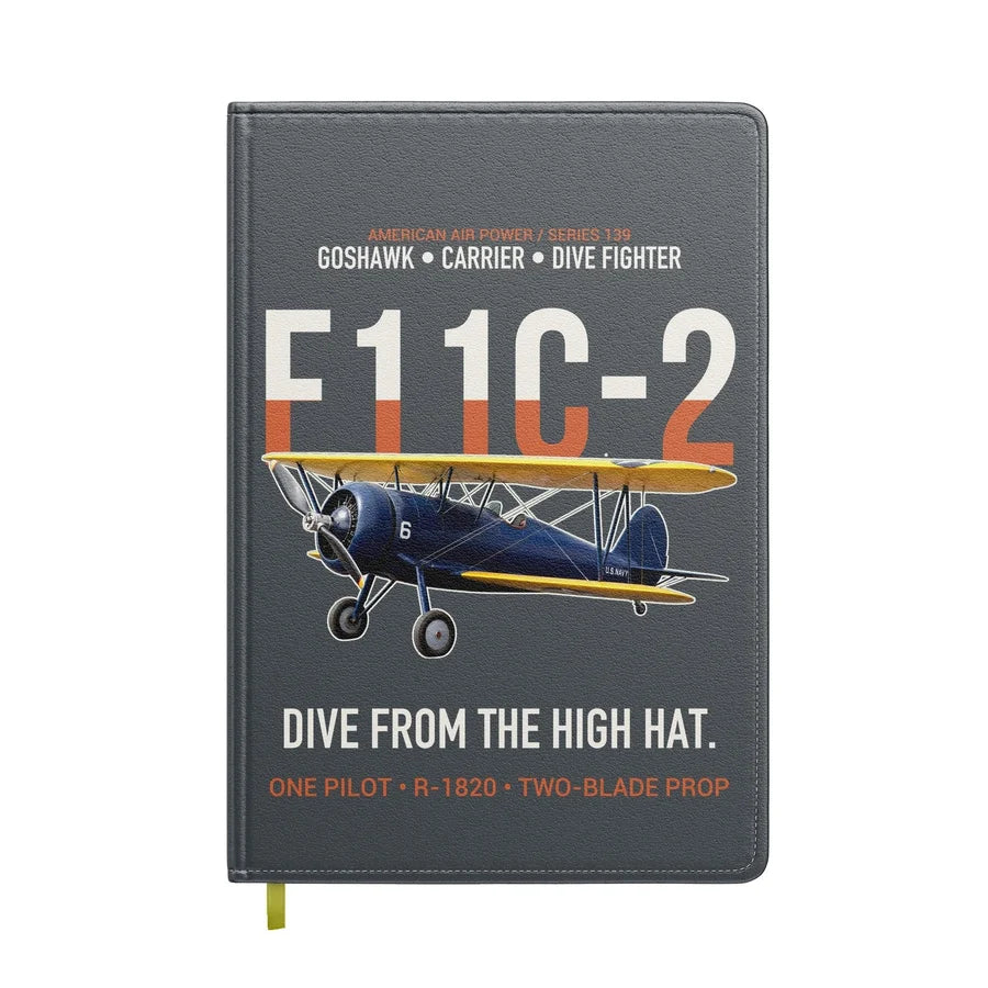 F11C-2 Goshawk Dive from the High Hat design on gray notebook