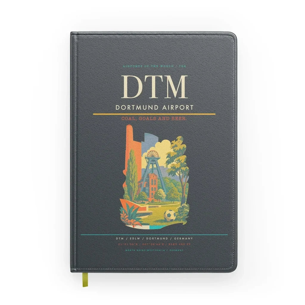 Dortmund Airport (DTM) design on gray notebook
