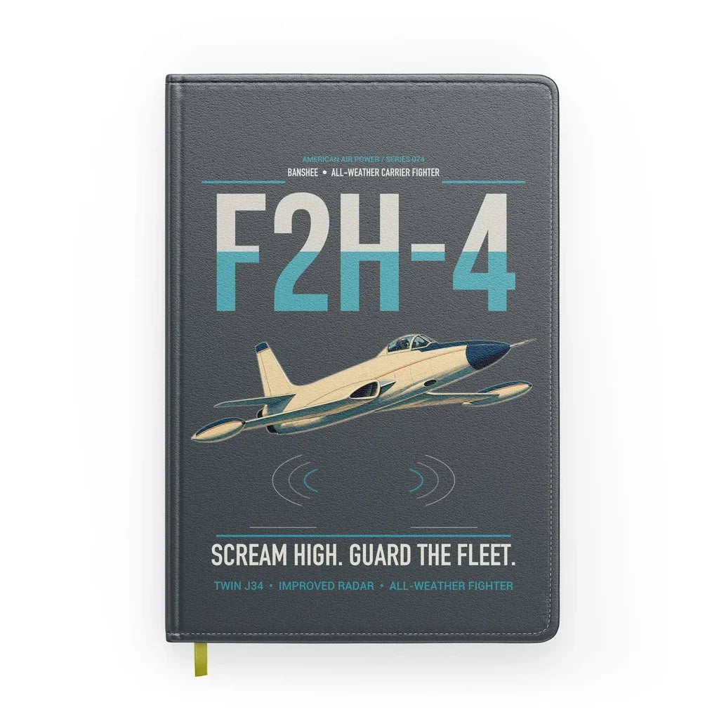 F2H-4 Banshee design on gray notebook