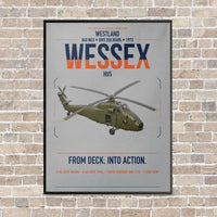 Thumbnail for Westland Wessex HU5 vertical canvas print - framed - light gray background