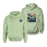 Thumbnail for VINTAGE G4437 - The Fog Horn Duet - Double-Side Hoodie design on lightgreen double side