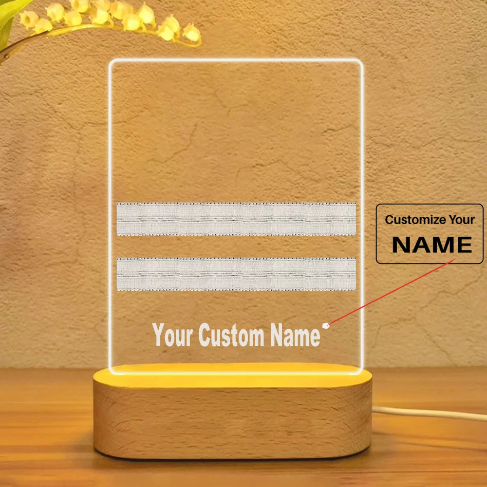 Pilot Epaulettes (Silver) 2 Lines Designed Night Lamp - view 11