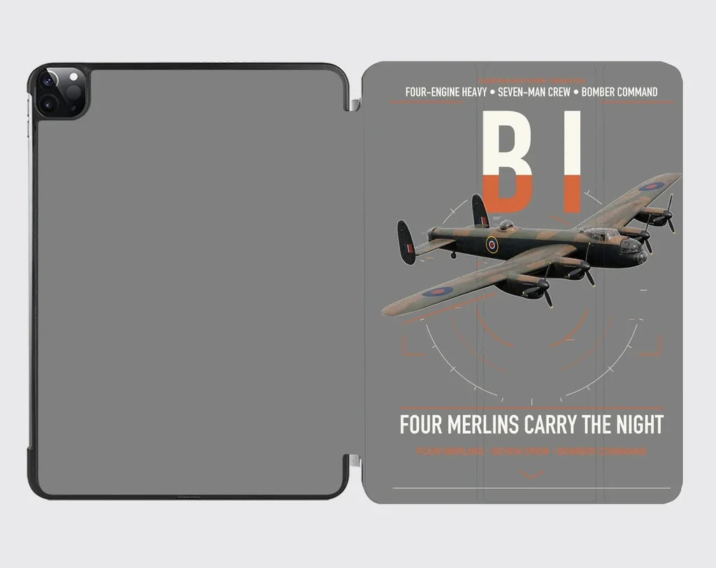 Avro Lancaster B I design on gray ipad tablet case