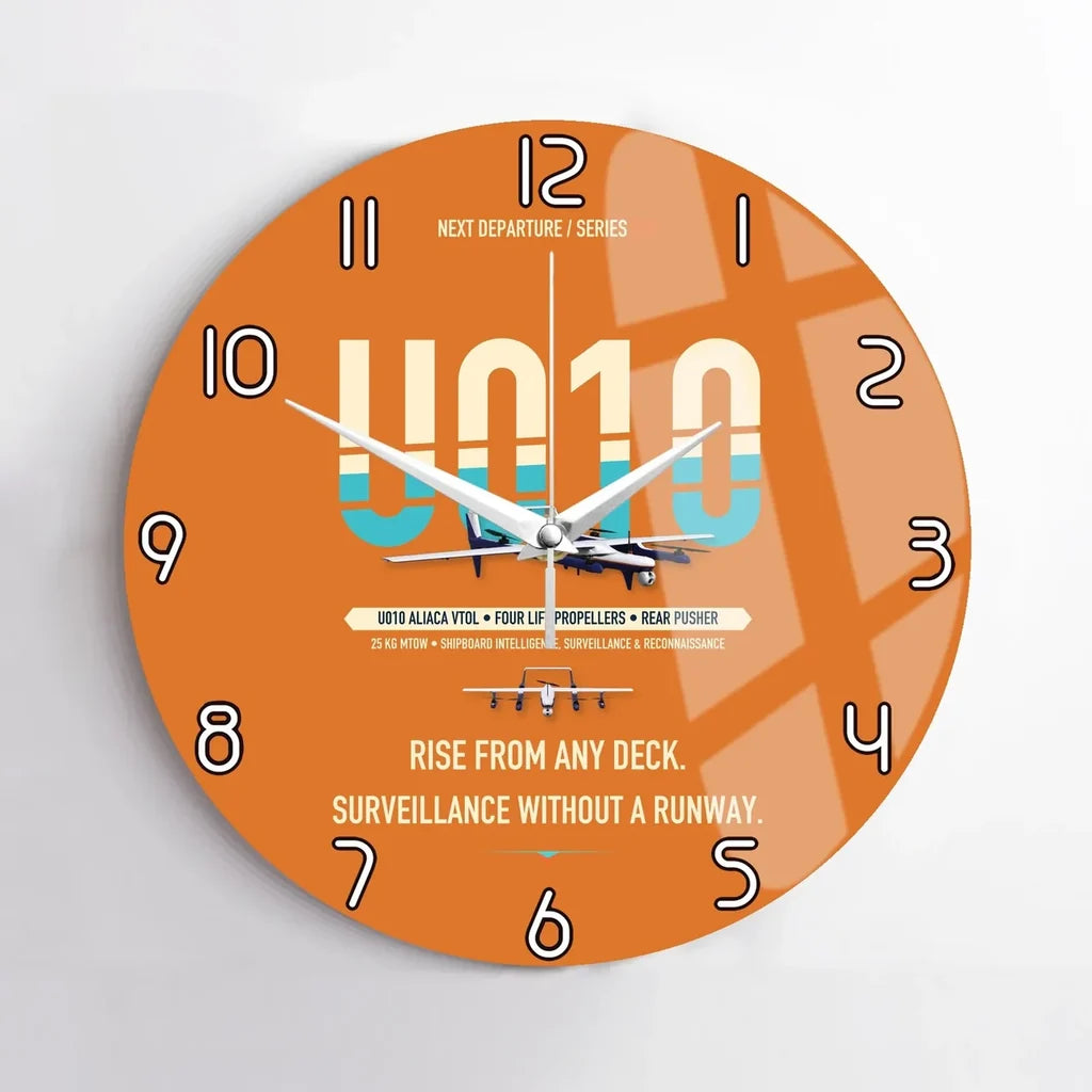 Airbus U010 Aliaca VTOL design on orange no frame wall clock