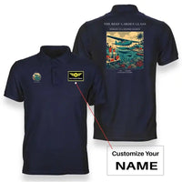 Thumbnail for VINTAGE G4410 - The Reef Garden Glass - Double-Side Polo T-Shirt design on navyblue+name
