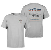 Thumbnail for Leonardo AW101 Merlin HM2 design on light gray t-shirt, double-side print