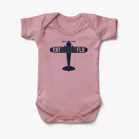 Thumbnail for Eat Sleep Fly & Propeller Baby Bodysuit - view 11