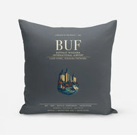Thumbnail for Buffalo Niagara International Airport (BUF) design on gray pillow