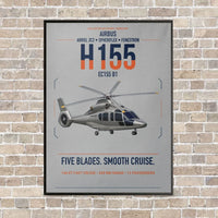 Thumbnail for Airbus H155 EC155 B1 vertical canvas print - framed - light gray background