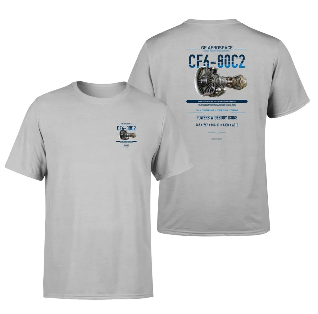CF6-80C2 design on light gray t shirt