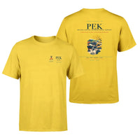 Thumbnail for Beijing Airport (PEK) design printed on yellow double-side t-shirt