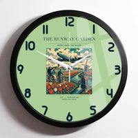 Thumbnail for VINTAGE G4089 - The Runway Garden - Designed Wall Clocks design on lightgreen framed
