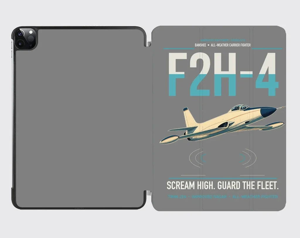 F2H-4 Banshee design on gray ipad tablet case
