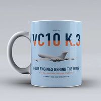 Thumbnail for Vickers VC10 K.3 design on light blue ceramic mug, double-side print