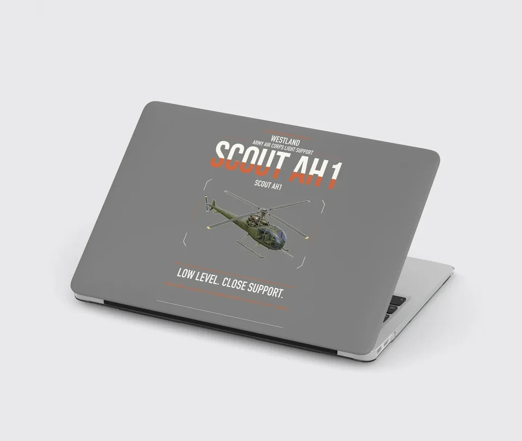 Westland Scout AH1 design on gray MacBook case